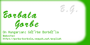 borbala gorbe business card